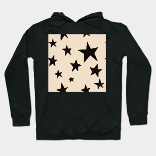 beige black stars pattern stockholm style Hoodie